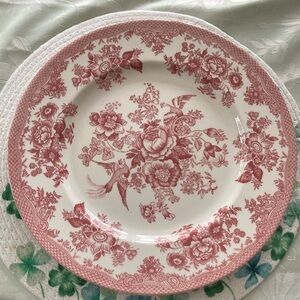 Royal Stanford pink flower 12 in plate
